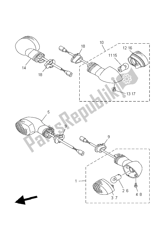 Tutte le parti per il Luce Lampeggiante del Yamaha TDM 900A 2009