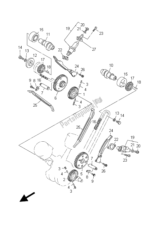 Wszystkie części do Wa? Ek Rozrz? Du I ? A? Cuch Yamaha BT 1100 2003