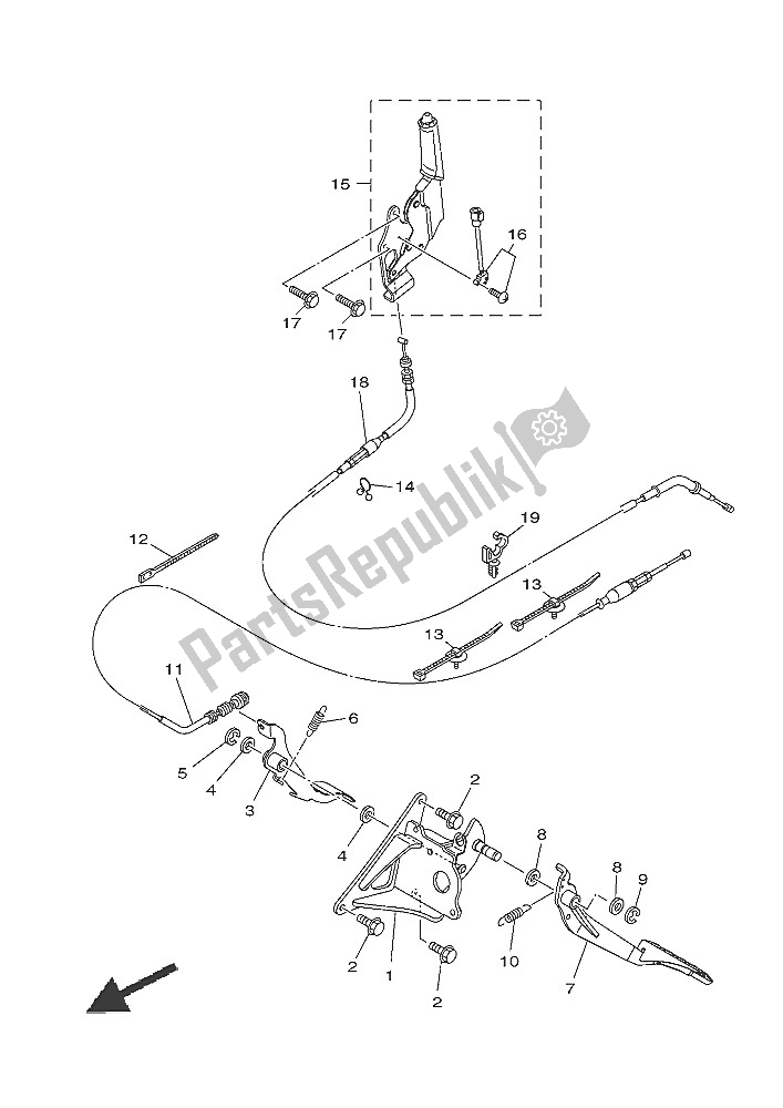 Todas las partes para Cable De Pedal de Yamaha YXM 700E 2016