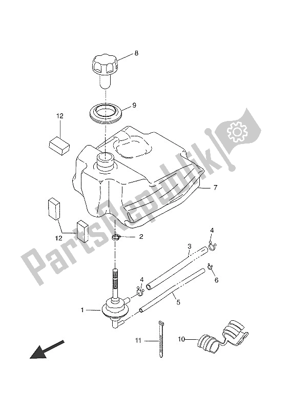 All parts for the Fuel Tank of the Yamaha CW 50 LN 2016