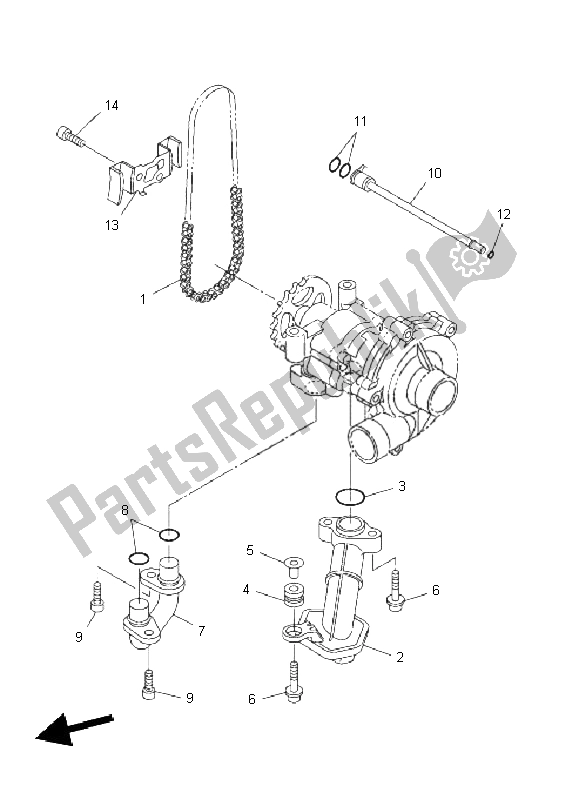 All parts for the Oil Pump of the Yamaha FZ8 SA Fazer 800 2011