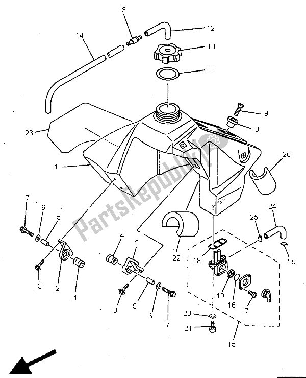 Toutes les pièces pour le Réservoir D'essence du Yamaha YZ 80 LW 1999