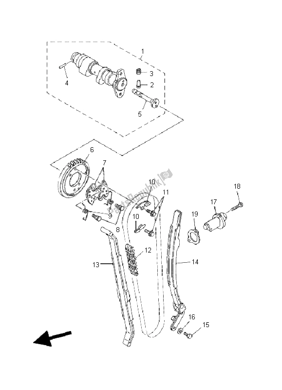 Toutes les pièces pour le Arbre à Cames Et Chaîne du Yamaha YFM 660R 2002