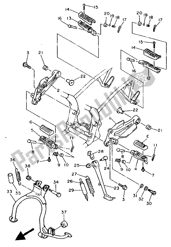 Todas las partes para Soporte Y Reposapiés de Yamaha XJ 600S Diversion 1994