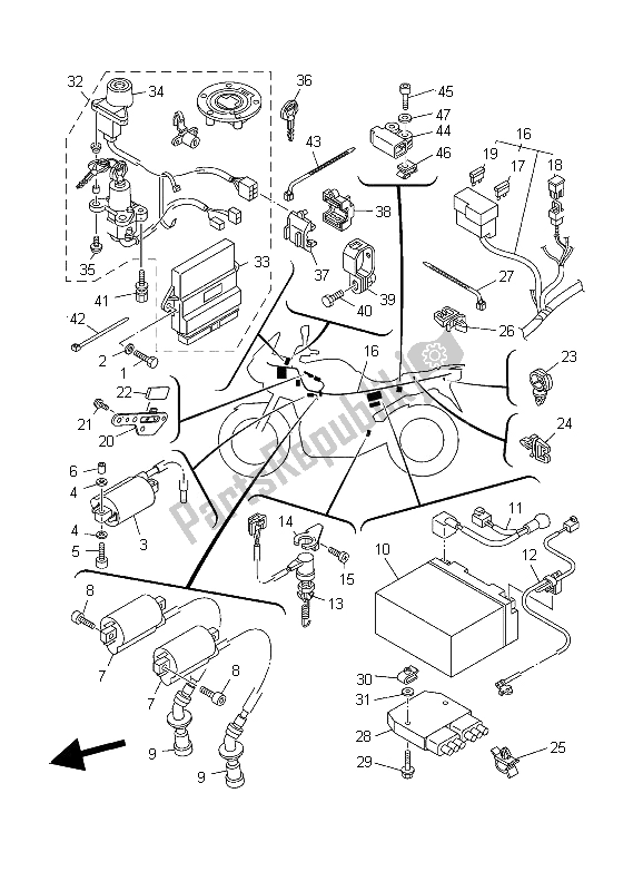 Todas las partes para Eléctrico 1 de Yamaha TDM 900A 2006