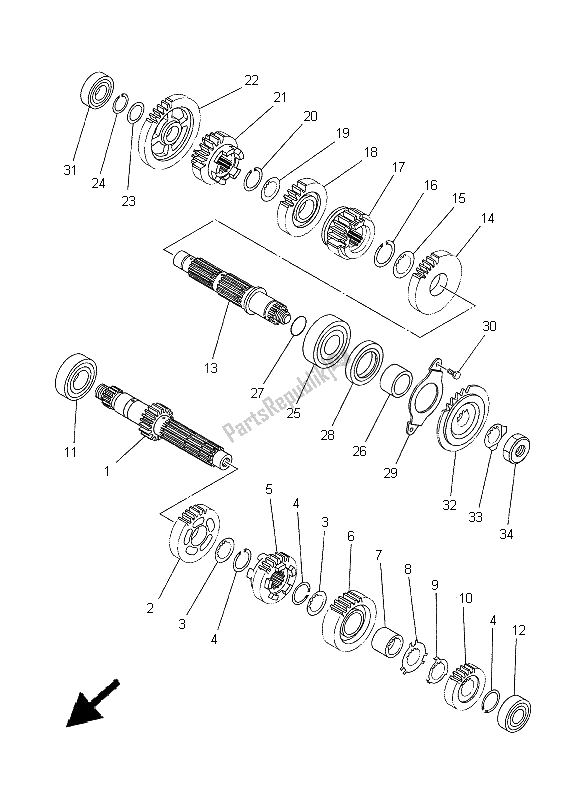 Toutes les pièces pour le Transmission du Yamaha XT 660X 2005