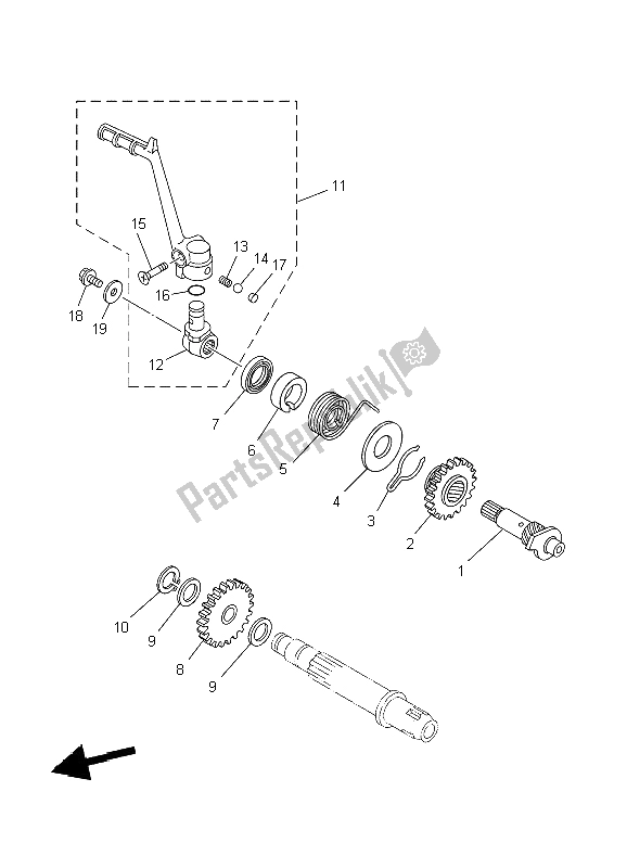 All parts for the Starter of the Yamaha YZ 85 SW LW 2004