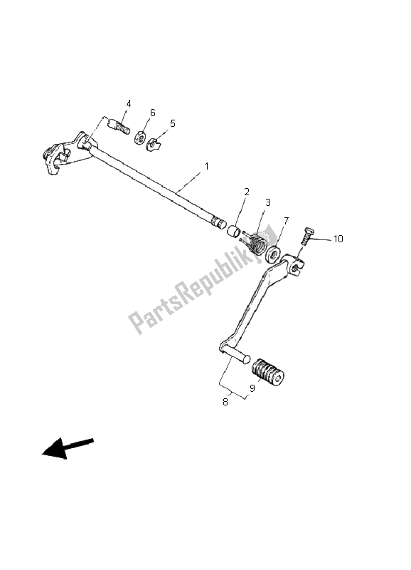 All parts for the Shift Shaft of the Yamaha YFZ 350 Banshee 2002