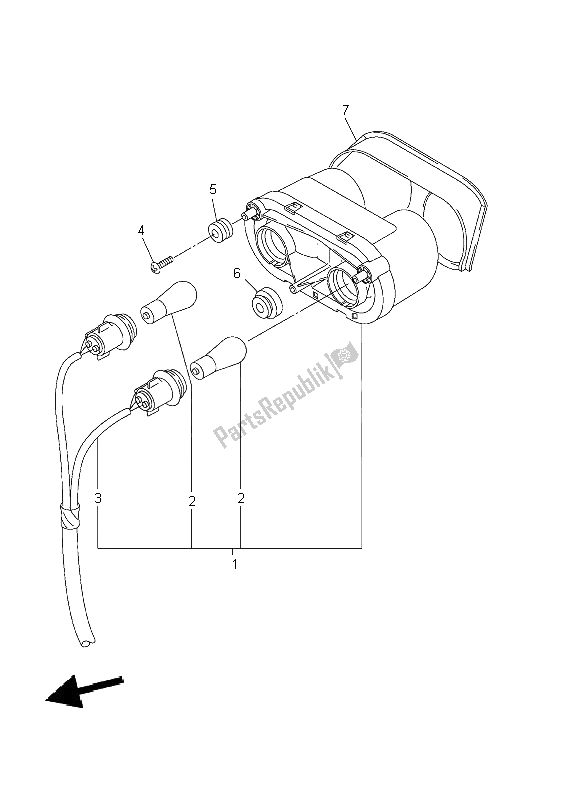 All parts for the Tailight of the Yamaha FZS 1000 Fazer 2002