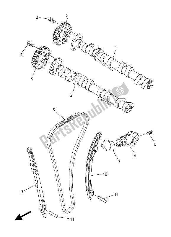 Toutes les pièces pour le Arbre à Cames Et Chaîne du Yamaha XJ6S 600 2015