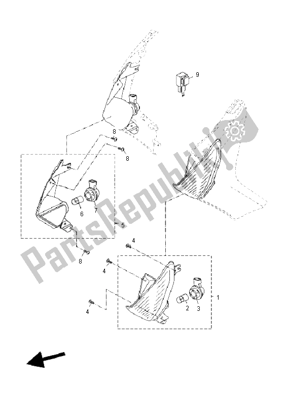 Tutte le parti per il Luce Lampeggiante del Yamaha YP 250 RA X MAX 2011