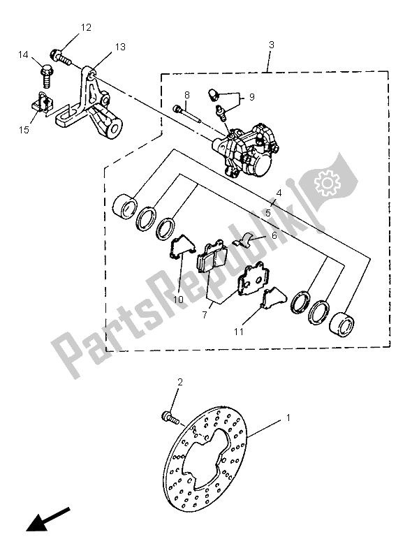 Tutte le parti per il Pinza Freno Posteriore del Yamaha TZR 125 1995