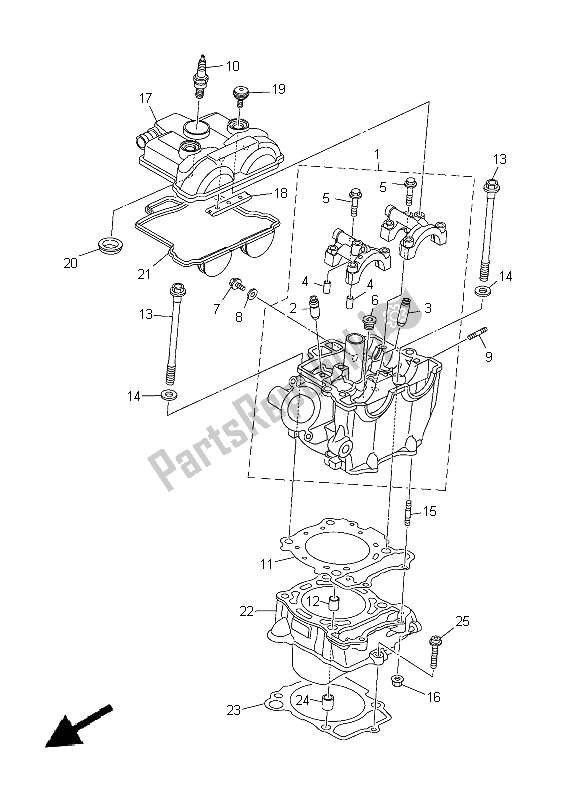 Todas las partes para Cilindro de Yamaha YZ 250 FX 2015