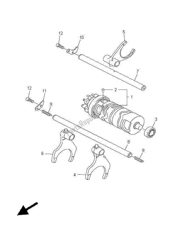 All parts for the Shift Cam & Fork of the Yamaha FZ8 N 800 2014