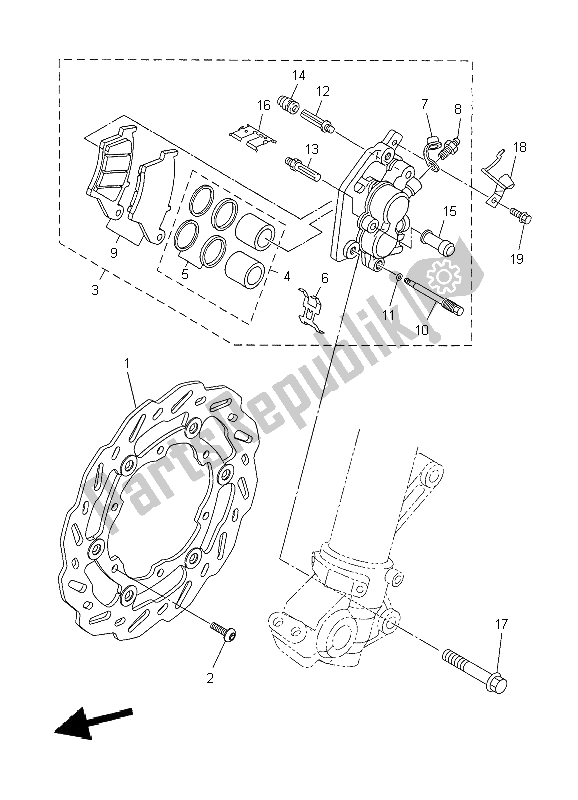 Todas las partes para Pinza De Freno Delantero de Yamaha WR 250R 2009