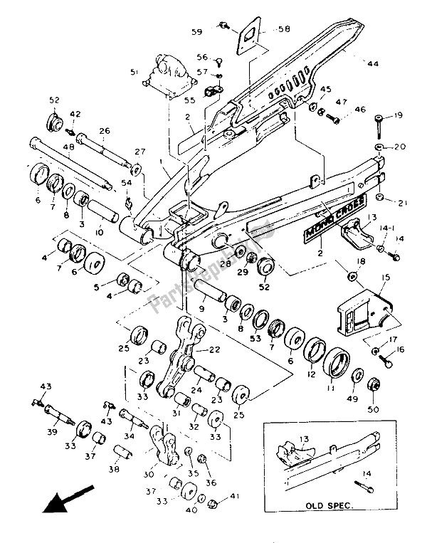 Todas las partes para Brazo Trasero de Yamaha XT 600 1987