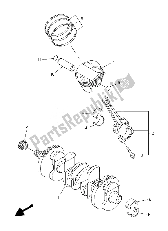 All parts for the Crankshaft & Piston of the Yamaha FZ8 N 800 2013