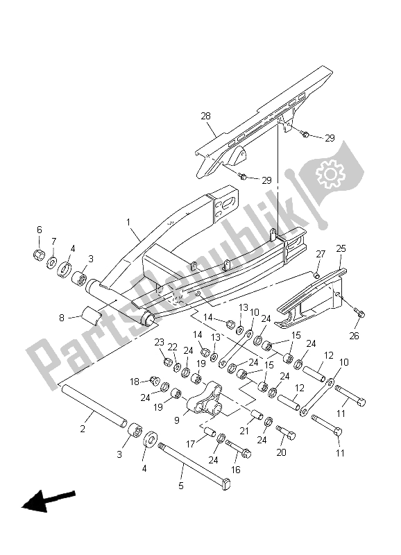 Todas las partes para Brazo Trasero de Yamaha FZS 1000 S Fazer 2004