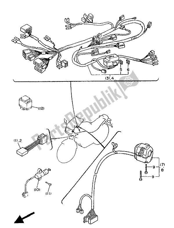 All parts for the Alternate (electrical) (for Gr) of the Yamaha FZ 750 1986