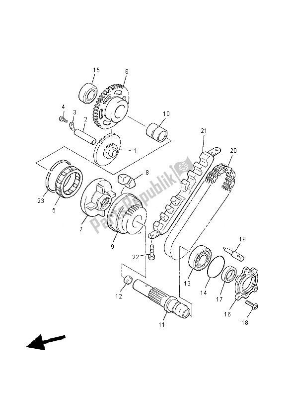 All parts for the Starter of the Yamaha XJR 1300 2010