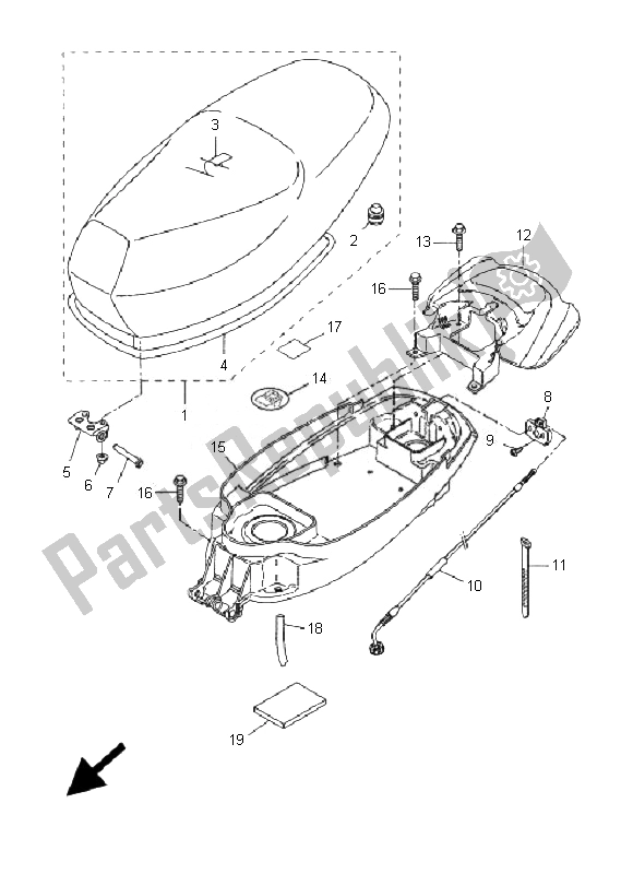 All parts for the Seat of the Yamaha CW 50 BWS 2007