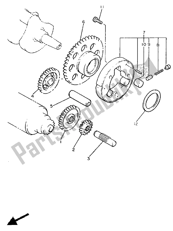 Toutes les pièces pour le Embrayage De Démarrage du Yamaha XVZ 12 TD Venture Royal 1300 1988