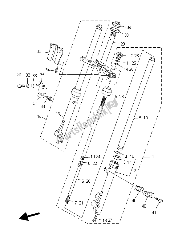 Toutes les pièces pour le Fourche Avant du Yamaha TT R 90E 2006