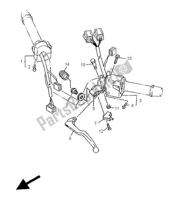 Toutes les pièces pour le Interrupteur Et Levier De Poignée du Yamaha XJ 600N 1996