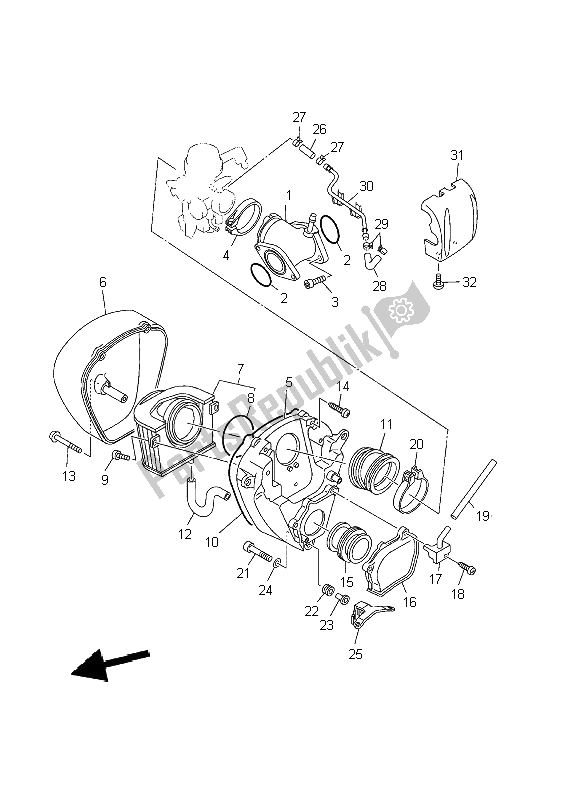 Toutes les pièces pour le Admission du Yamaha XV 1600A Wildstar 2002