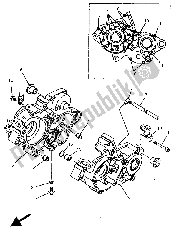 Todas las partes para Caja Del Cigüeñal de Yamaha YZ 125 1998