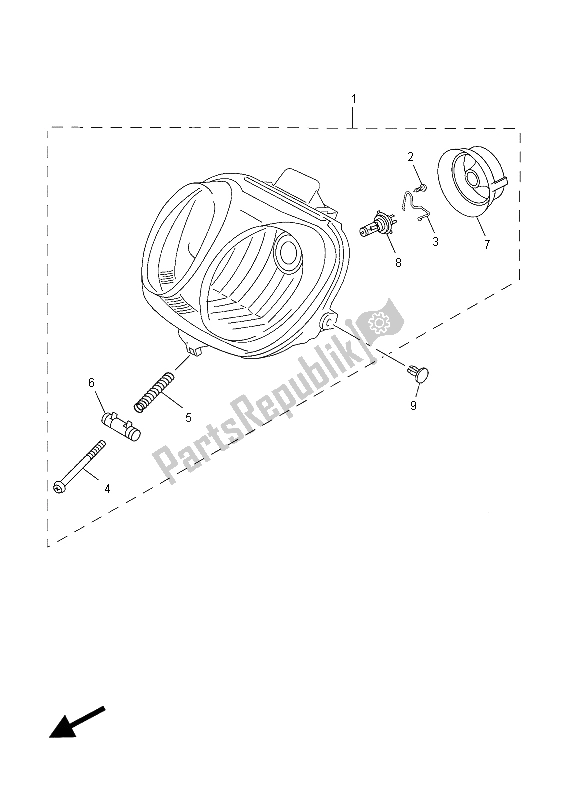 Wszystkie części do Reflektor Yamaha YN 50 2015