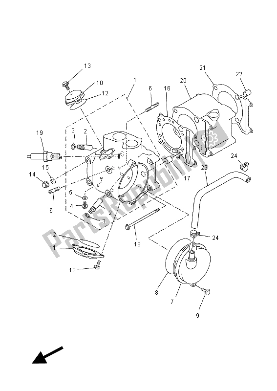 Todas as partes de Cilindro do Yamaha VP 250 X City 2012