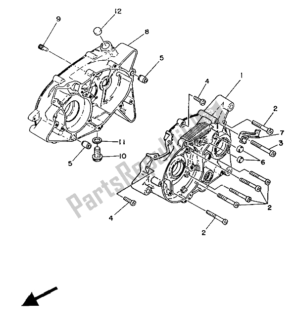 Toutes les pièces pour le Carter du Yamaha YSR 50 1987