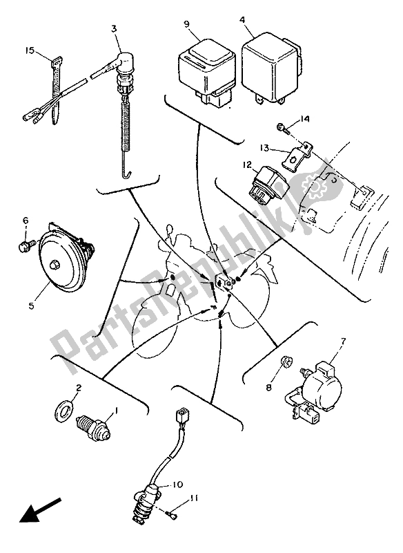 All parts for the Electrical 2 of the Yamaha XT 600Z Tenere 1989