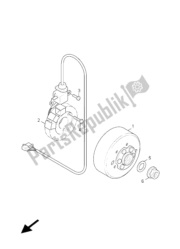 All parts for the Generator of the Yamaha NXC 125E Cygnus X 2011
