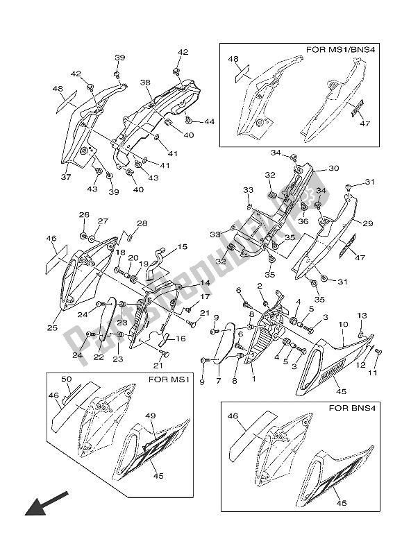 Tutte le parti per il Coperchio Laterale del Yamaha MT 09 900 2016