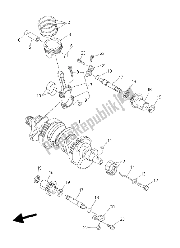 Toutes les pièces pour le Vilebrequin Et Piston du Yamaha FJR 1300 AS 2006