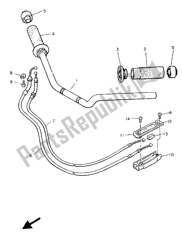 Todas las partes para Manija De Dirección Y Cable de Yamaha V MAX 12 1200 1993