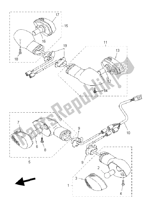 Todas las partes para Luz Intermitente de Yamaha FZ6 NS Fazer 600 2006