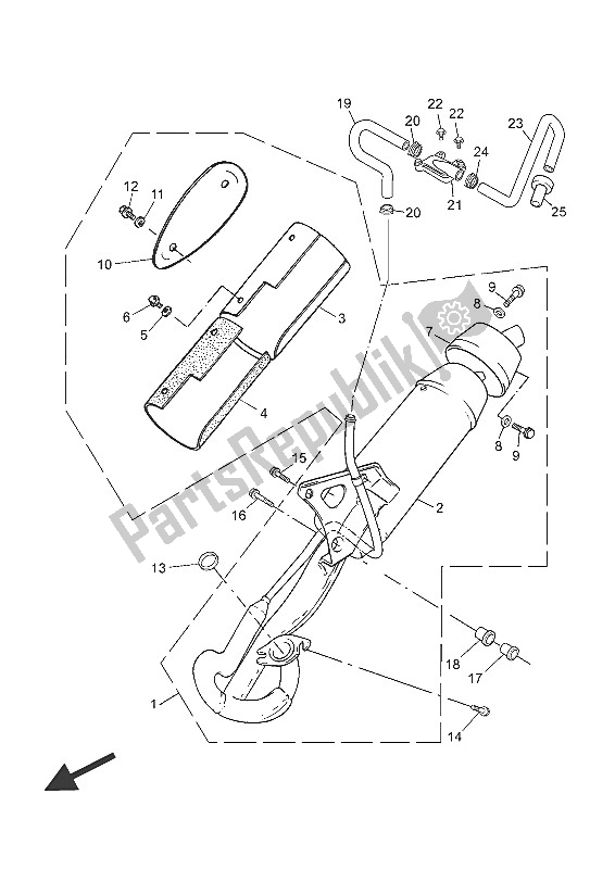 All parts for the Exhaust of the Yamaha YN 50 2016