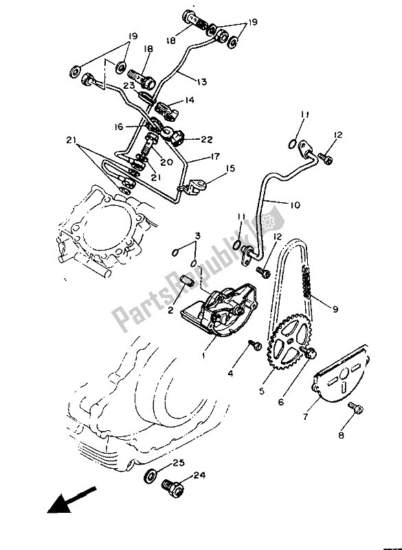 Wszystkie części do Pompa Olejowa Yamaha XV 1000 Virago 1986