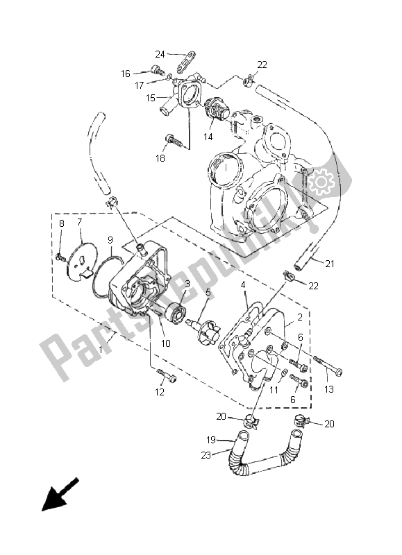 Todas as partes de Bomba De água do Yamaha YP 125 RE Majesty 2006