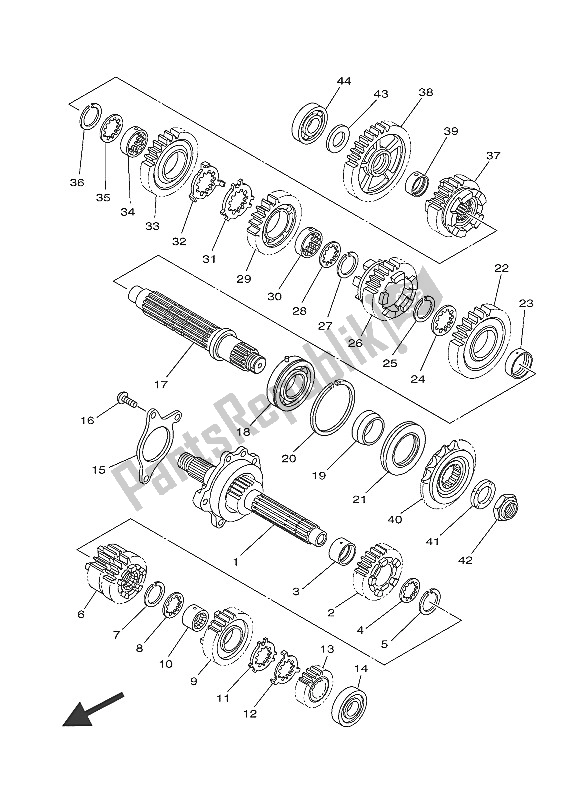 Toutes les pièces pour le Transmission du Yamaha MT-07 700 2016