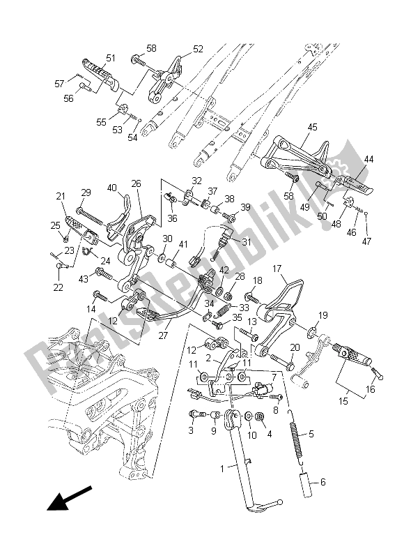 Toutes les pièces pour le Support Et Repose-pieds du Yamaha MT 09A 900 2015