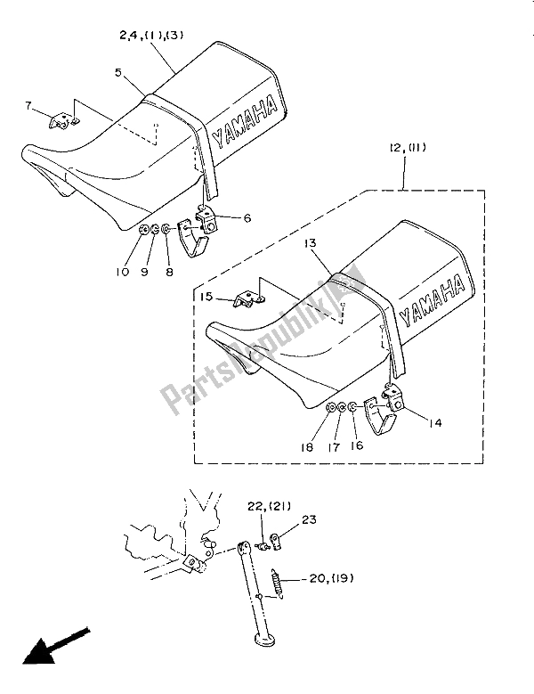 All parts for the Alternate 2 (chassis) (for At) of the Yamaha DT 125 LC 1987