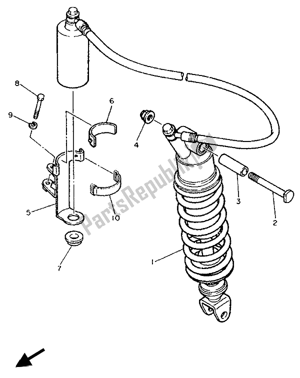 Toutes les pièces pour le Suspension Arrière du Yamaha FZR 1000 1993