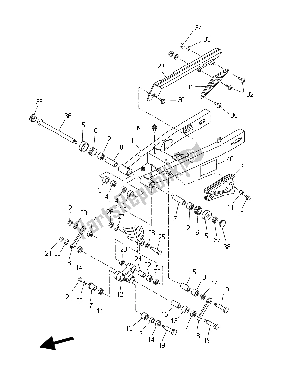 Tutte le parti per il Braccio Posteriore del Yamaha XT 660X 2006