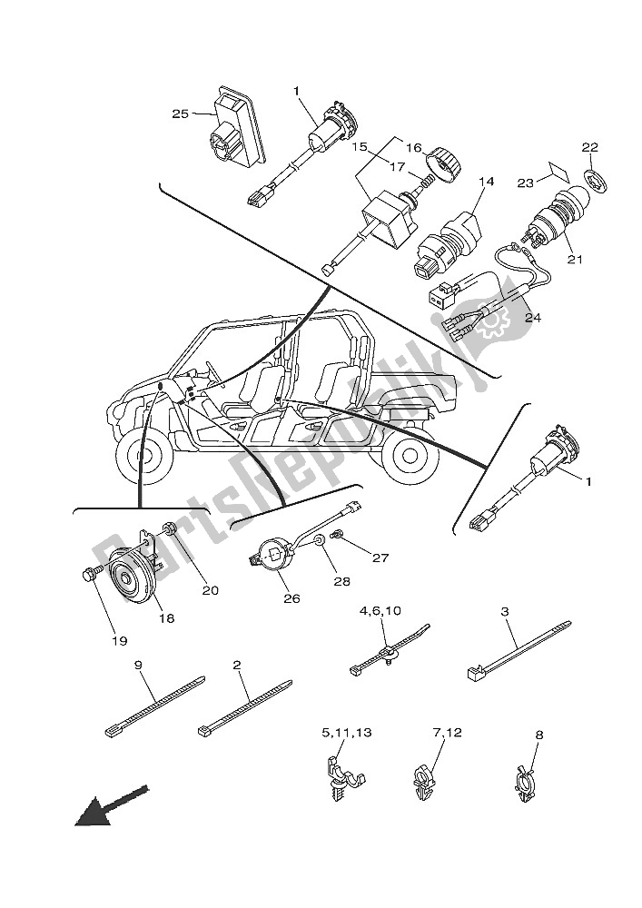 Wszystkie części do Elektryczny 2 Yamaha YXC 700E 2016