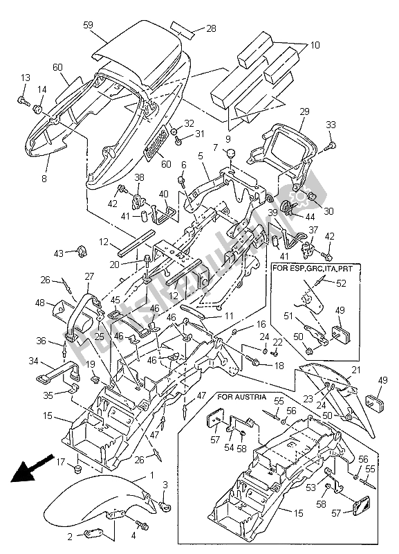 Todas las partes para Defensa de Yamaha XJR 1200 SP 1997