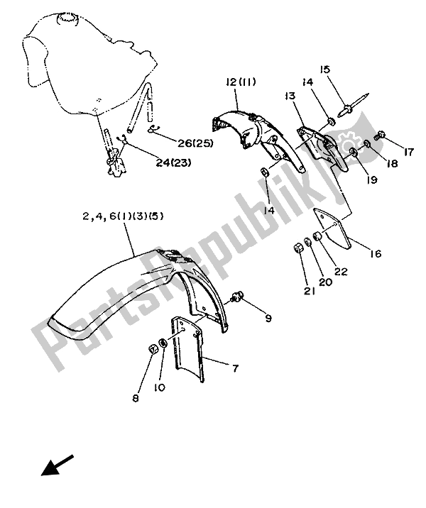 All parts for the Alternate (chassis) (for Se) of the Yamaha DT 125R 1993